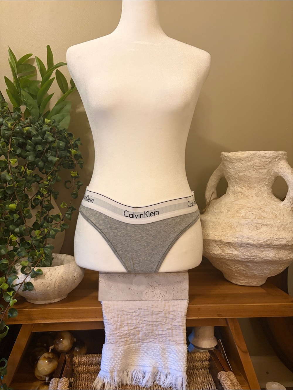 Women’s Calvin Klein Cotton-Blend Bikini Briefs with Logo Waistband